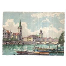 ZURICH, SWITZERLAND unused vintage postcard =