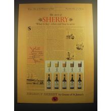 1965 Grants of St. James's Regency Sherry Ad - The story of Sherry what to buy
