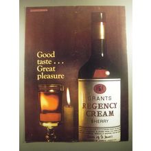 1965 Grants of St. James's Regency Cream Sherry Ad - Good taste.. Great pleasure