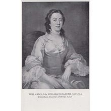 William Hogarth Miss Arnold Antique Painting Postcard