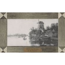 Chattel Dutch Landscape Boats Antique Painting Postcard