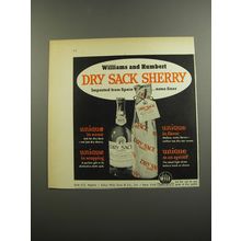 1952 Dry Sack Sherry Advertisement - Williams and Humbert Dry Sack Sherry