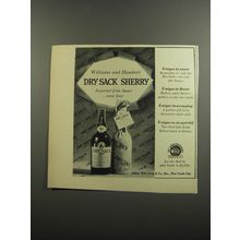 1952 Dry Sack Sherry Ad - Williams and Humbert Dry Sack Sherry