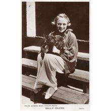 Sally Eilers Film Stars & Their Pets Real Photo Postcard