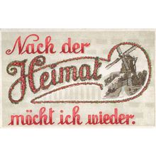 Nach Der Heimat Windmill German Real Glitter Sent By WW1 Soldier Postcard
