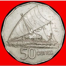 Ⰶ AUSTRALIA (1975-1987): FIJI ★ 50 CENTS 1981 SHIP★LOW START★NO RESERVE
