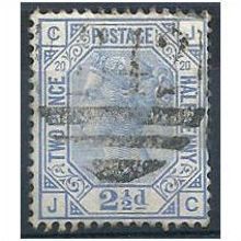 1880 SG142 2 1/2d Blue Plate 20 Good+ Used "JC"