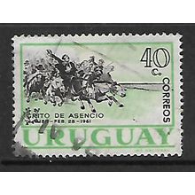 URUGUAY 1961 150th ANNIV OF REVOLUTION 40c CHARGING HORSEMEN SG1173 FINE USED