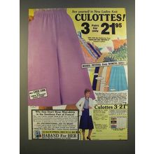 1986 Haband for Her Culottes Ad - See Yourself in New Ladies Knit