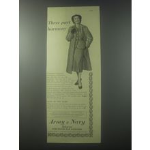 1954 Army & Navy Stores Windsmoor Three-Piece Suit Ad - Three part harmony