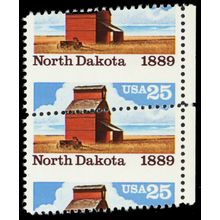 2403, MNH 25¢ Diagonal Misperf Shift Freak Error Pair N. Dakota .. Stuart Katz