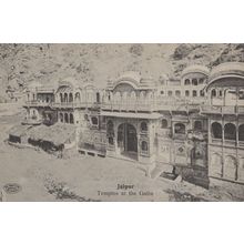 Jaipur Temples At The Galta Antique Rare India Postcard