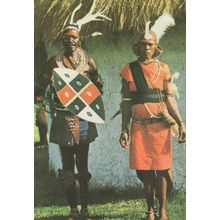 Lovers In Kikuyu Kenya African Costume Dancing Postcard