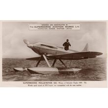 Submarine Rolls Royce 1929 Schneider Trophy Winner RPC Postcard
