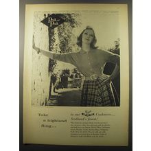 1960 Peck & Peck Braemar Cashmere Sweater Advertisement - Take a highland fling