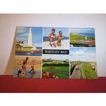 multiview WHITLEY BAY, NORTHUMBERLAND used postcard by Bamforth 1966 pm =