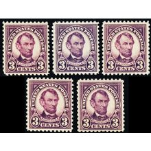 555, Mint F-VF NH 3¢ - WHOLESALE LOT OF 5 Stamps - SCV $152.50 - Stuart Katz