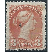 Canada 1875 SG95 3c Dull Red Fine Used....