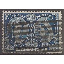 Canada 1897 SG128 5c Deep Blue Good Used .