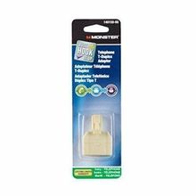 Monster Cable Duplex Adapter Modular 4 Conductor Ivory Carded