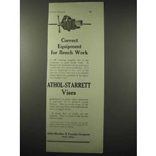 1922 Athol-Starrett Vise Ad - Correct for Bench Work