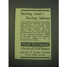 1942 Iron Fireman Automatic Coal Stokers Ad - Saving coal - saving labor