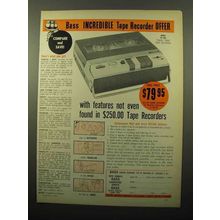 1964 Aiwa TP-704 Travel Trax Tape Recorder Ad