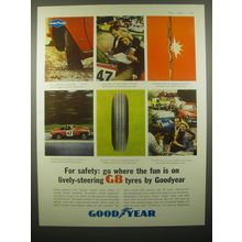 1965 Goodyear G8 Tires Advertisement - For safety: go where the fun is