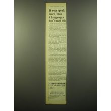 1965 Linguaphone for Languages Ad - If you speak more than 4 languages