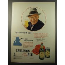 1950 Carling's Red Cap Ale Advertisement - Grantland Rice - I've found out