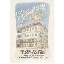 Streckers Restaurant Denmark Military Plane Advertising Postcard