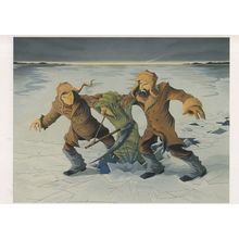 Martin Bigum Over The Ice Rescue Denmark Painting Postcard