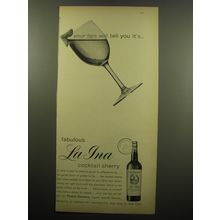 1960 Pedro Domecq La Ina Cocktail Sherry Ad - Your lips will tell you
