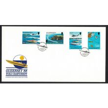 Guernsey World Offshore Powerboat Championships 4v FDC 1988 SG#429-432