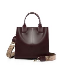 Women Genuine Leather Top Handle Shoulder Bags Brown
