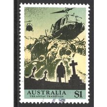 AUSTRALIA 1990: THE ANZAC TRADITION 75th ANNIVERSARY - $1 USED (G4)