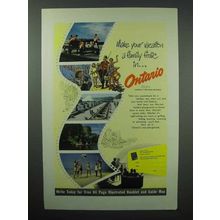 1950 Ontario Canada Tourism Ad - Family Frolic