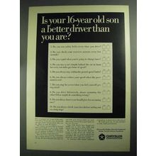 1968 Chrysler Corporation Ad - Your 16-Year Old Son