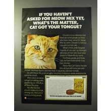1977 Purina Meow Mix Cat Food Ad - Cat Got Your Tongue