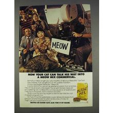 1977 Purina Meow Mix Cat Food Ad - Talk His Way Into