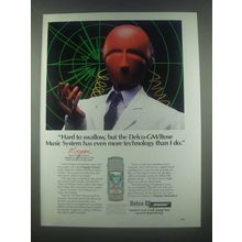 1985 Delco-GM Bose Music System Ad - Hard to Swallow