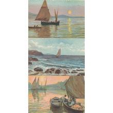 Italian Sailing Ship 3x Antique Oilette Postcard s