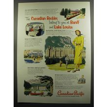 1953 Canadian Pacific Ad - The Canadian Rockies belong to you at Banff