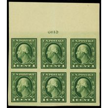 481, Mint NH Superb 1¢ Top Plate Block of Six Stamps * Stuart Katz