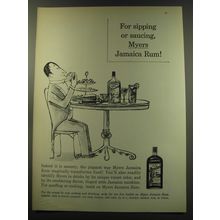 1960 Myers's Rum Ad - For sipping or saucing, Myers Jamaica Rum