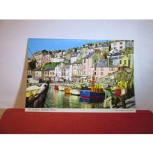 THE HARBOUR, BRIXHAM, DEVON unused postcard by John Hinde dated 1984 =