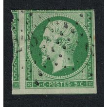 France Napoleon III Emperor without Laurel Wreath 5c Imperf 1860 Canc SG#45