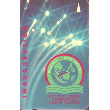 Inauguration Optical Fibre Submarine Cale System S'pore $5 Telephone Card (Used)