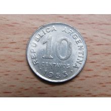 Argentina 1953 10 Centavos Coin