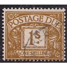 GB 1960 QE2 1/-d Ochre Postage Due Used SG D64 Wmk 179 ( D1399 )